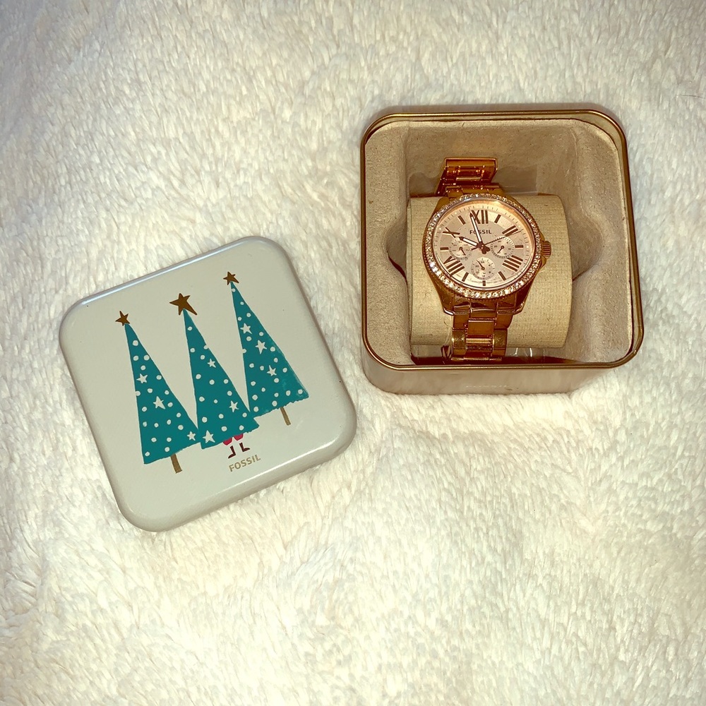 Rose Gold Fossil Watch
